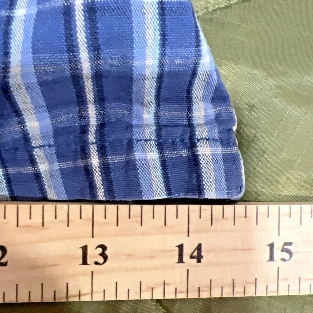 White Stag Plaid Skort Women's‎ 14 Blue Preppy Faux Wrap Skirt Built In Shorts